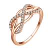 Fashion Micro-set Zircon Line Cross Inverted 8-shaped Ring Ladies Hollow Ring Design Sense Jewelry