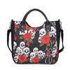Human Printing Canvas Bag Gothic Women Handbag Fashion Skull Rose Canvas Big Bag Ladies Hand Bags