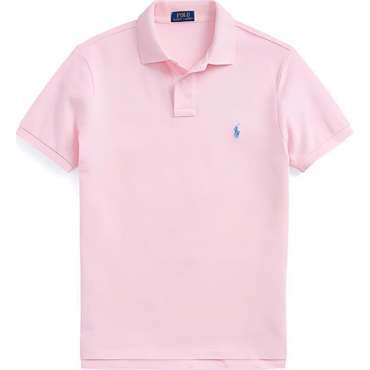 Polo Ralph Lauren Solid Logo Slim Fit Polo Shirt Men Tops Pink MNPOKNI1N820336-650