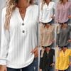 Ladies Jumper Top V Neck Pullover Women Loose Long Sleeve Casual Work Tops