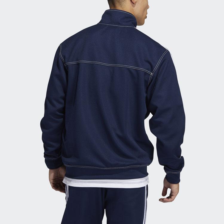 Adidas Originals Trefoil Three-Stripe Track Jacket Men Jackets Collegiate-Navy-Blue GN3807