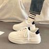 Platform White Shoes Women's Spring and Autumn Hong Kong Style Increases 2025 New Versatile Casual Sports Shoes Niche Board Shoes Ins Tide