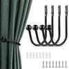 Black Curtain Holdbacks with Mounting Screws For Living Room Bedroom Bathroom