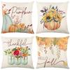 Thanksgiving Pillow Cover Autumn Pumpkin Series Linen Printed Pillow Cover Living Room Sofa Cushion Cover