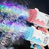 40 Hole Rocket Launcher Bubble Machine Handheld Gatling Electric Bubble Gun Toy Kindergarten Without Battery and Bubble Water
