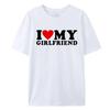 2025 Summer New "I Love My Girlfriend" Printed Graphic T-shirts for Men and Women Short-sleeved T-shirts High-quality Streetwear