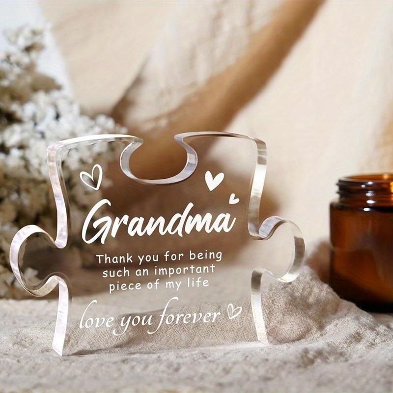 Grandma Gifts: Acrylic Block – Christmas/Birthday/Mother’s Day (from Granddaughter/Grandson).