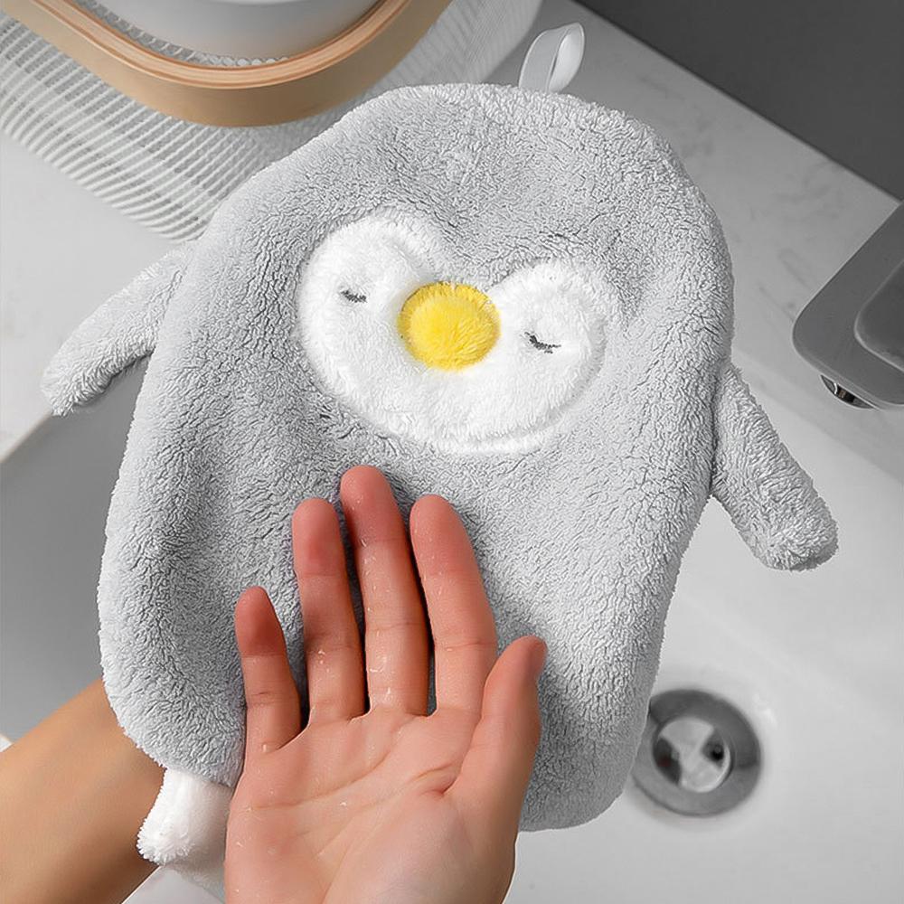 1PCS Cartoon Penguin Cleaning Hand Towel