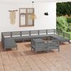 Day and Night - Day and Night Garden Furniture Set 13 Pieces Solid Gray Pine Wood