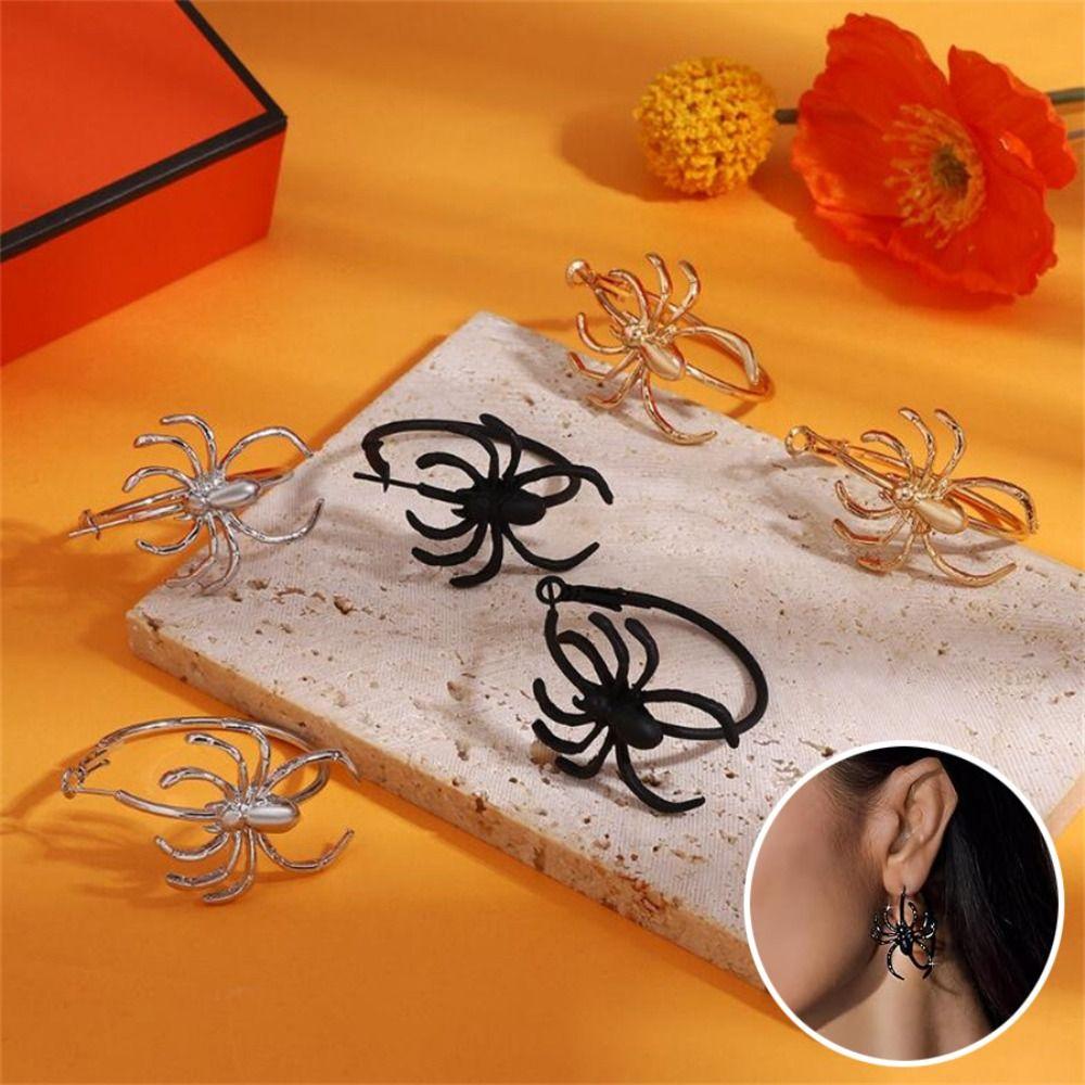 Gold Color Halloween Earrings Halloween Jewelry Hoop Dangle Earrings New Spider Earrings