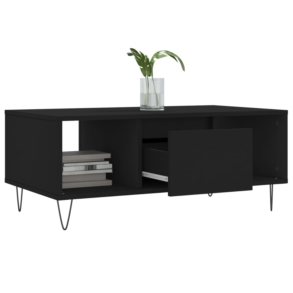 Coffee Table, Black, 90x50x36.5 Cm, Wood-based Material