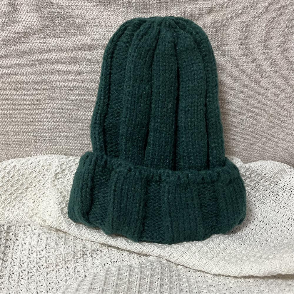 Do Not Pick People, Solid Color Knitted Hats for Men and Women, Thickened and Showing the Face, Small Cone Top Wool Hat, Bare Body Pullover Hat Tide