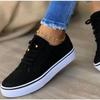 Ladies Casual Comfortable Vulcanized Ladies Comfortable Denim Shoes Oversized Lace -Up Sneakers Ladies Flat Shoes