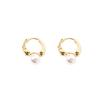 ANENJERY Pearl Hoop Earrings for Women Round Wedding Gold Earrings Party Jewelry