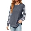 Fashionable Women's Long Sleeved Lightweight Sweater Loose Round Neck Top