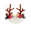 1 Pair Kids Reindeer Antler Hair Clips Soft Plush Christmas Hairpin for Baby Girl Toddler Cute Photo Prop Party Hair Accessory