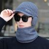 Men's Hats for Men's Winter Plus Velvet Thickened Knitted Wool Hats for Cycling Warm Cotton Hats for Windproof Baseball Caps for Thickened Warm