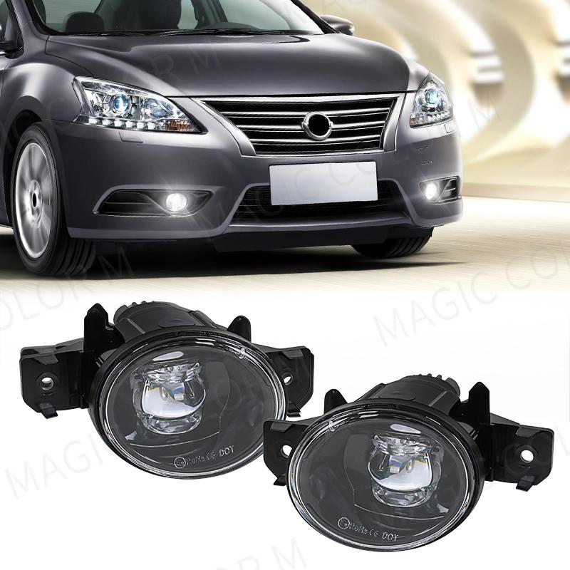 2Pcs Car Fog Lamps Front Bumper Daytime Running Lights DRL For Nissan X-Trail Altima Sylphy Almera QASHQAI March Pathfinder 12V
