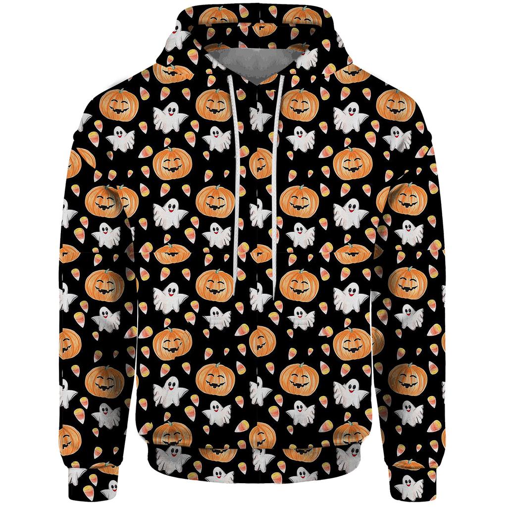 Halloween Skeleton Sweatshirts for Men Aethic Ghost Pumpkin Anime Sweatshirt 2024 New 3D Printed Sweatshirt Hoody Men's Hoodies
