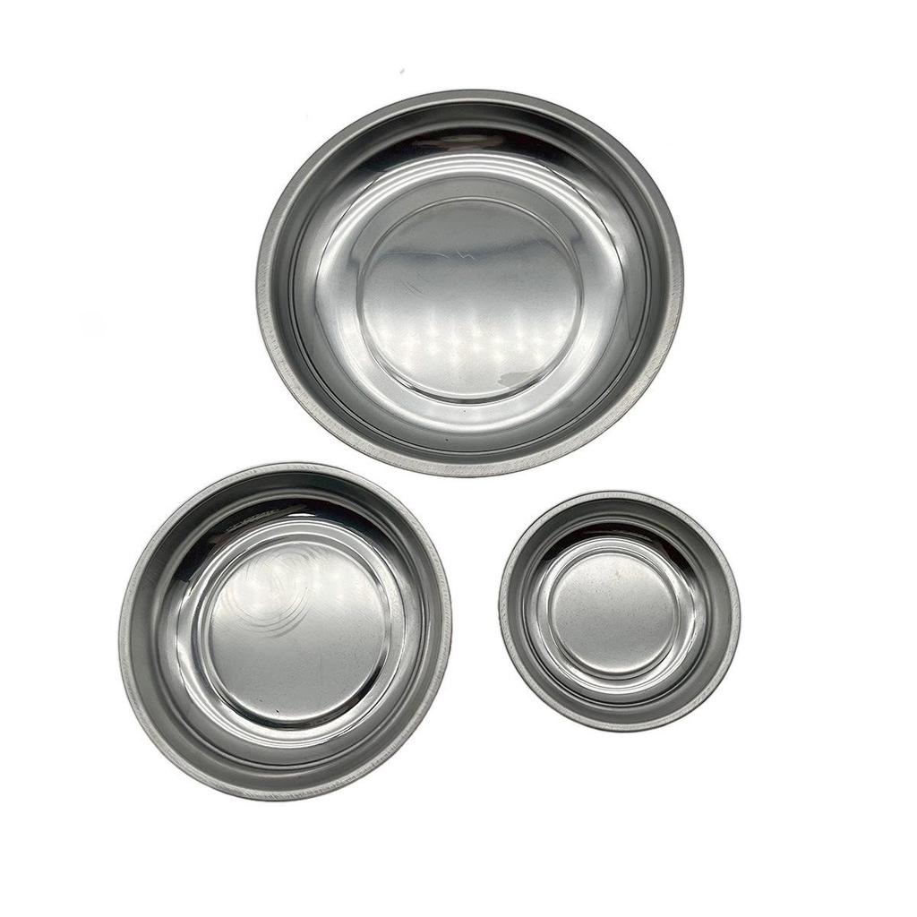 Magnetic Stainless Steel Bowl Set - 5-Piece Storage Plates In 3", 4", and 6" Sizes for Tools