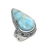 Larimar Gemstone 925 Sterling Silver Jewelry Ring Size 8