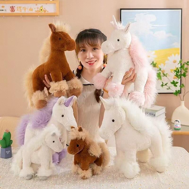 Pony Unicorn Adorable Plush Toy Animal Hugger Office Desk Ornament Gift Home