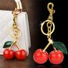 Fashionable Cherry Shaped Keychain Adorable Cherry Fashion Key Chain Stylish Keyrings Jewelry for Car Keys or Bags