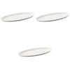 Setomonohonpo White Pottery Trays of X 11 X Ceramic Long Plates Powder-Glazed (Set 3) [32 2.3cm]