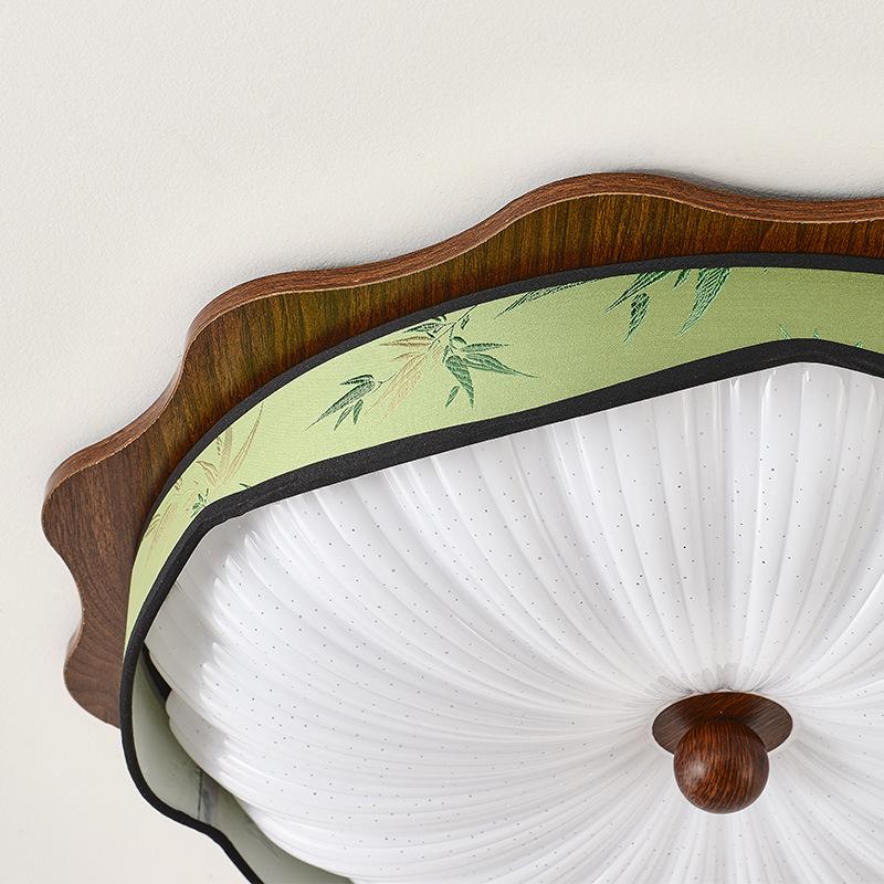 Walnut Retro Wabi-Sabi Chinese Ceiling Light: Full Spectrum Eye Protection for Master Bedroom