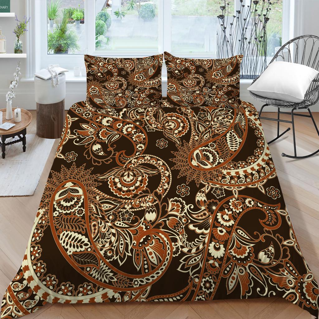 Богемный комплект постельного белья с богемным узором, пододеяльник, наволочка, 2/3 шт., ткань из микрофибры, полный размер, украшение для дома