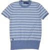 Polo Striped Knit Crew Neck Short Sleeve T-Shirt Women Tops Blue 211801541-001