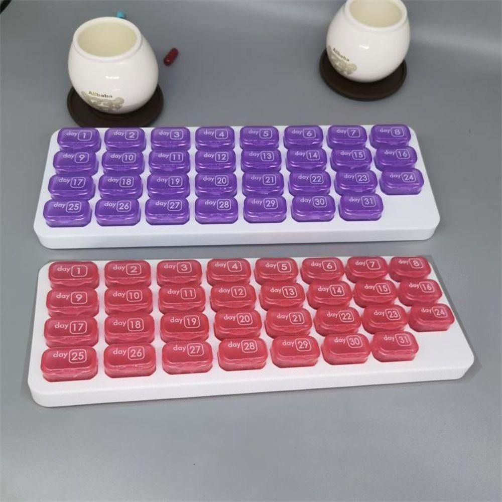 Moisture Proof 31 Grid Pills Box Independent Cell Medicine Container Pill Organizer  Travel