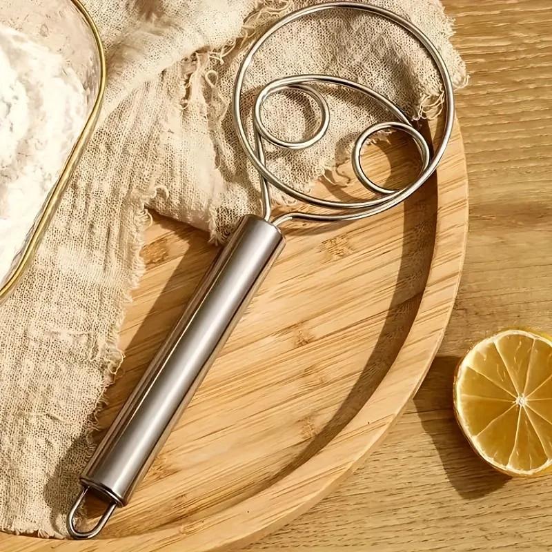 Dough Mixer Stainless Steel HandHeld Bread Blender Dough Scraper Double Hole Fast Stirring Tool Danish Dough Whisk Egg Stirrer