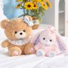 Kawaii Bear / Rabbit Plush Toys Adorable Bunny Dolls Stuffed Hug Pillow Soft Animal Cushion Girls Kids Birthday Christmas Gifts
