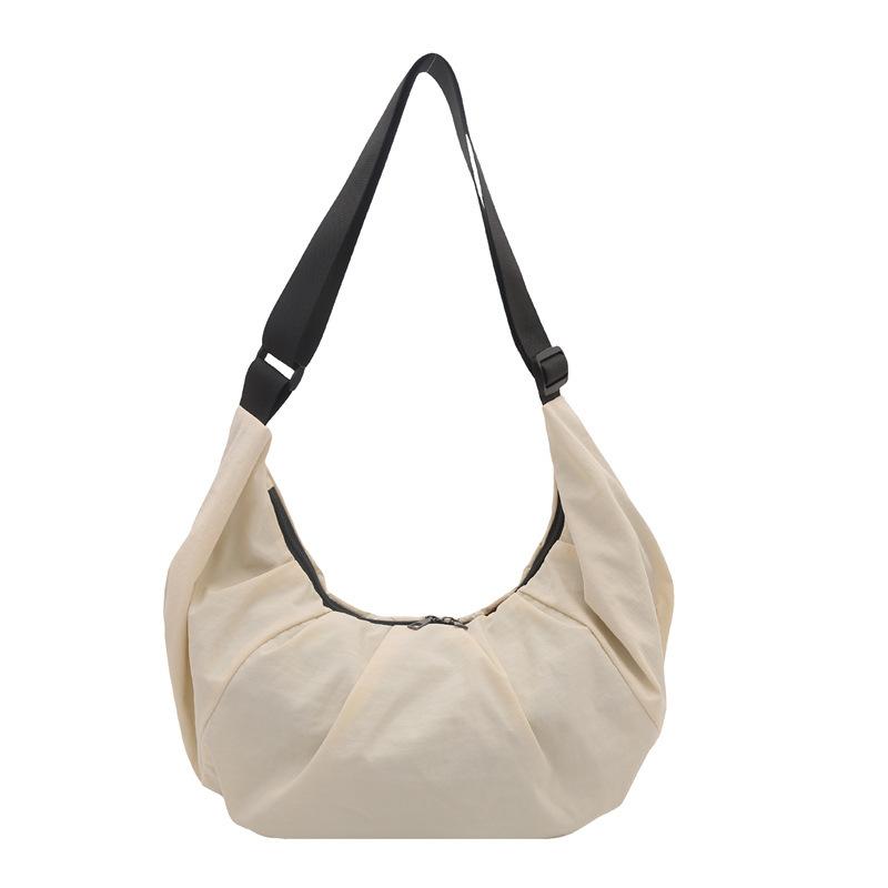 Korean Version Diagonal Span Bag Harajuku Large Capacity Shoulder Shoulder Unisex Dumpling Bag Crescent Nylon Underarm Shoulder Bag