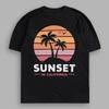 SUNSET California Slogan 100% Cotton Short Sleeve Unisex Oversized Fit T-shirt