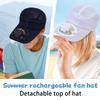 Летняя перезаряжаемая шляпа-вентилятор с сильным ветром и регулируемым солнцем для взрослых с козырьком и кепкой с открытым верхом для отдыха и путешествий
