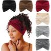 Women's Twisted Wide Headband Boho Yoga Hair Band Fashion Workout Turban Sweatband Thick Hair Dress Up Yoga Clothing Accessory