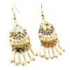 [P7312] - Golden Beige 'Altaï' Designer Earrings - 38x19 Mm