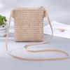 Women Straw Knitted Small Messenger Bag for Beach Travel and Everyday Use Rattan Woven Tote Purse
