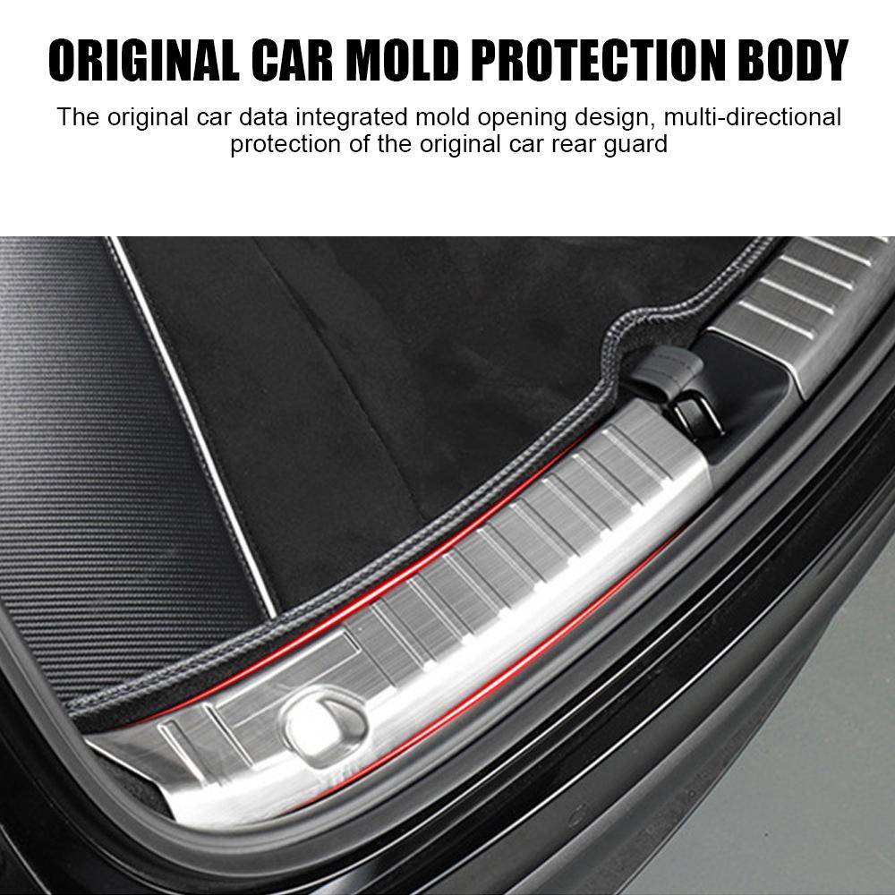 Car Door Edge Protector 2Pcs Car Accessories Auto Rear Bumper Foot Plate Rear Trunk Sill Guard Cover For Tesla Model 3/Model Y