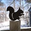 1pc Squirrel Metal Garden Stake – Silhouette Yard Sign for Fall & Outdoor Decor, Elegant Garden Decoration