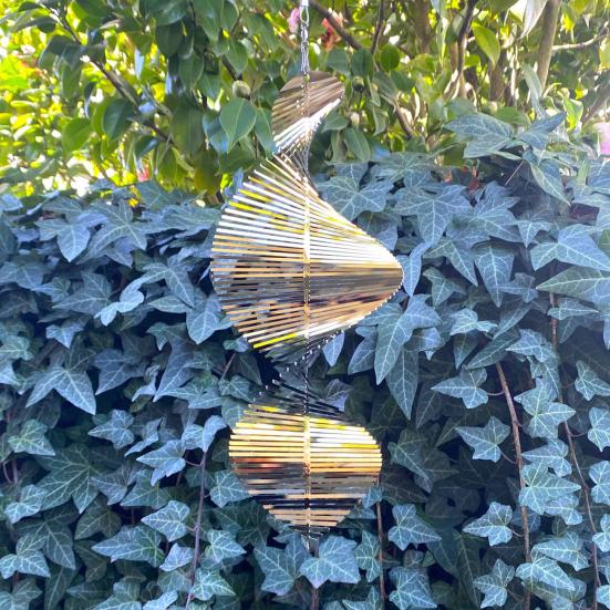 Spiral Wind Spinner Decoration Weather-proof Indoor Outdoor Window Garden Yard Porch Metal 3D Wind Chime Hanging Ornament Pendant