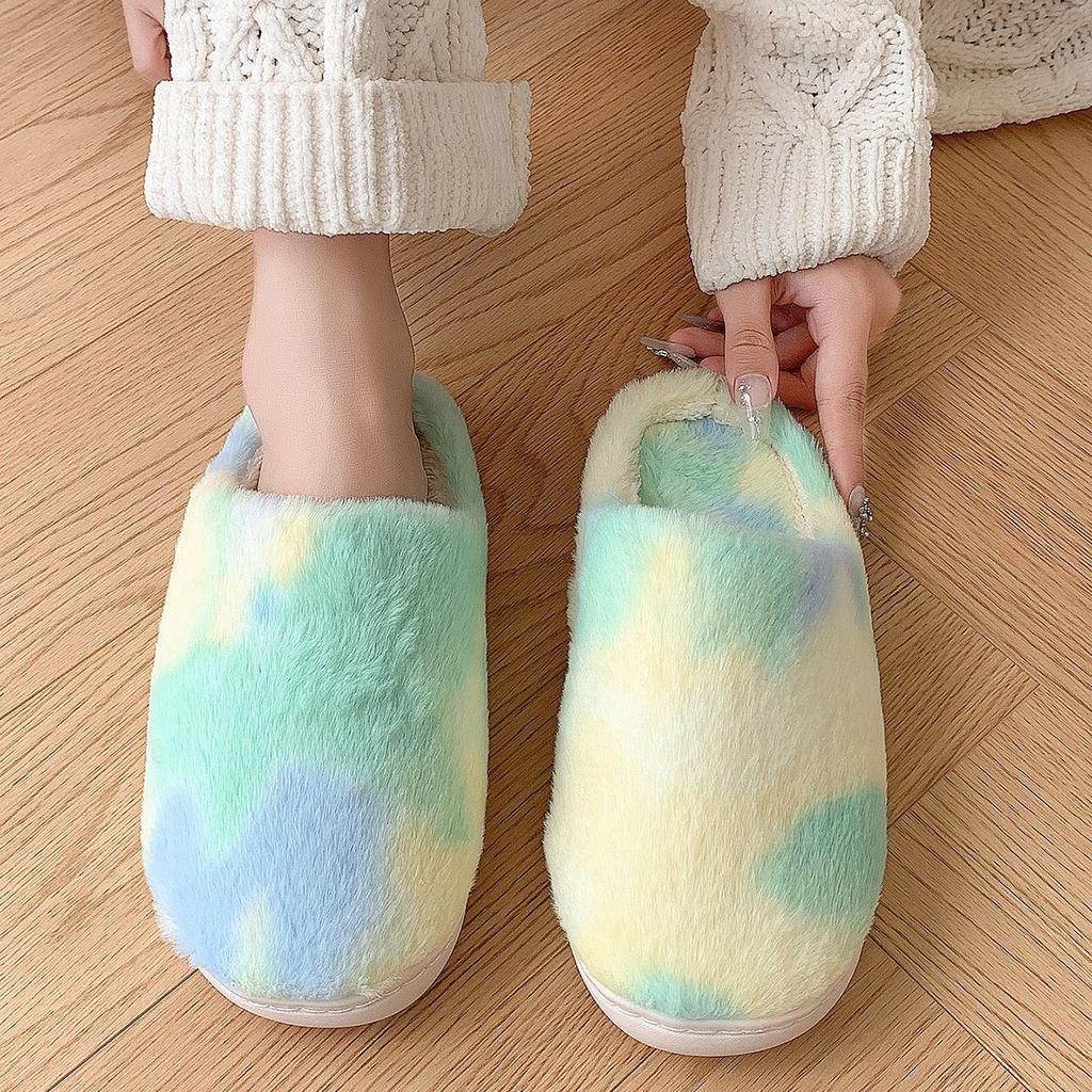 Fashion Shoes for Women Cute Home Platform Slippers Men Couples Winter Plush Slides Indoor Lovely Cotton Shoes Flat Fluffy Slippers