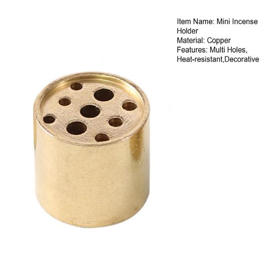 Decorative Mini Incense Holder Copper Heat-resistant Incense Base with 9 Holes Creative Sandalwood Incense Burner