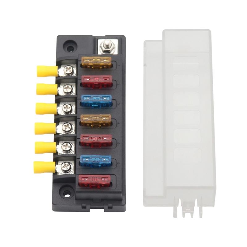 6 Way Fuses Box for Standard Fuses Holder ATOBlock 32V 100A Car Boats