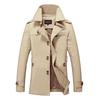 Trench Coat Men's Large Size Men's Pure Cotton Washed Sports Trench Coat Men's Medium and Long Coat Trench Coat Men's