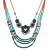 Beaded Bib Necklace Bohemia Vintage Handmade National Beads Multi Layer Colorful Jewelry Necklace for Women