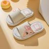 "Adorable Summer Bunny & Bear Kids' Indoor Linen Slippers for Boys and Girls"
