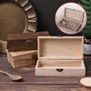 Retro Jewelry Box Desktop Natural Wood Clamshell Storage Decoration Wooden